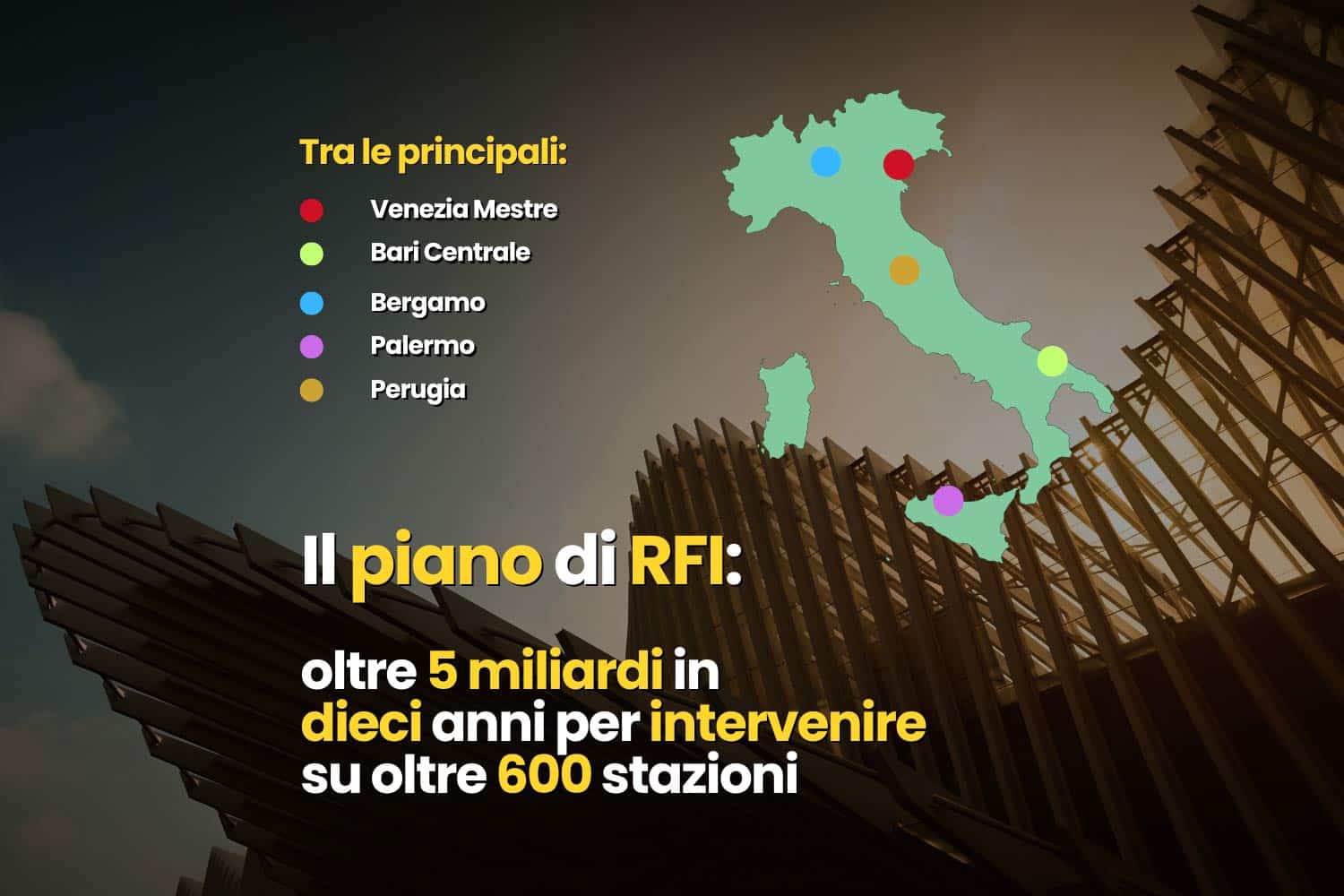 Le stazioni italiani si rifanno il look: da FS 5 miliardi in 10 anni per la riqualificazione degli hub di RFI