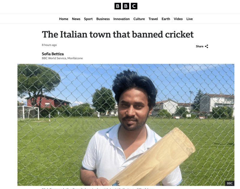 La crociata anti cricket finisce sulla Bbc: sport vietato ai bangladesi di Monfalcone